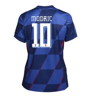 Kroatien Luka Modric #10 Bortatröja Kvinnor EM 2024 Kortärmad